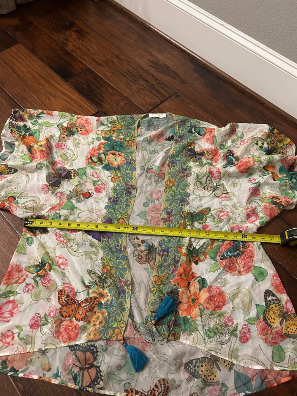 Johnny Was Holly Printed Silk Short Kimono Coverup - Picture 6 of 7
